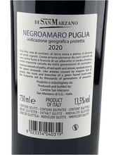 Carica l'immagine nel visualizzatore di Gallery, Negroamaro Puglia IGP 2022 -Feudi di San Marzano I Tratturi-
